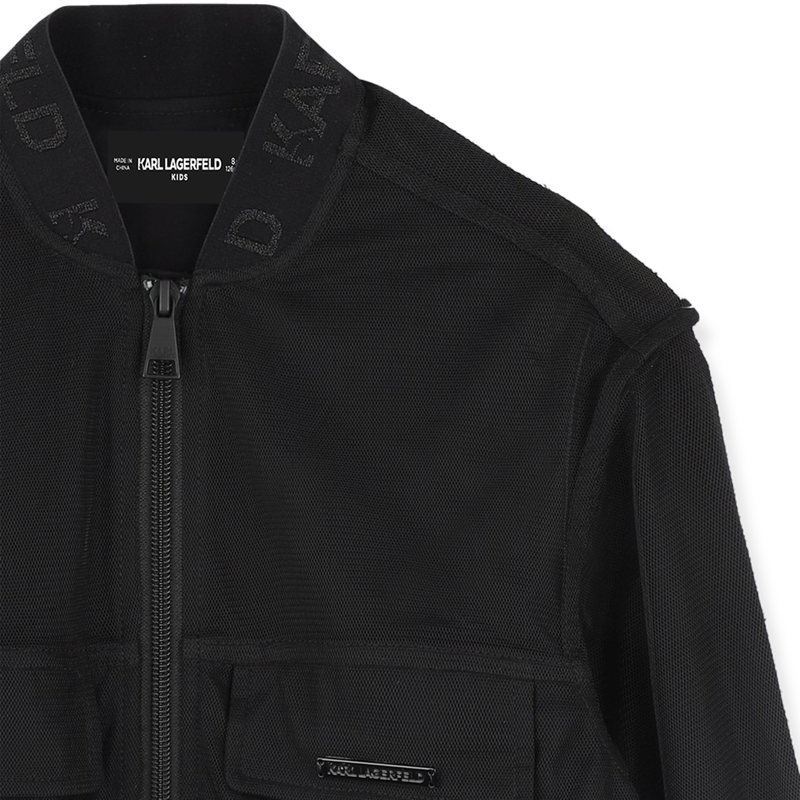 Zipped mesh cardigan KARL LAGERFELD KIDS 
                    GIRL
