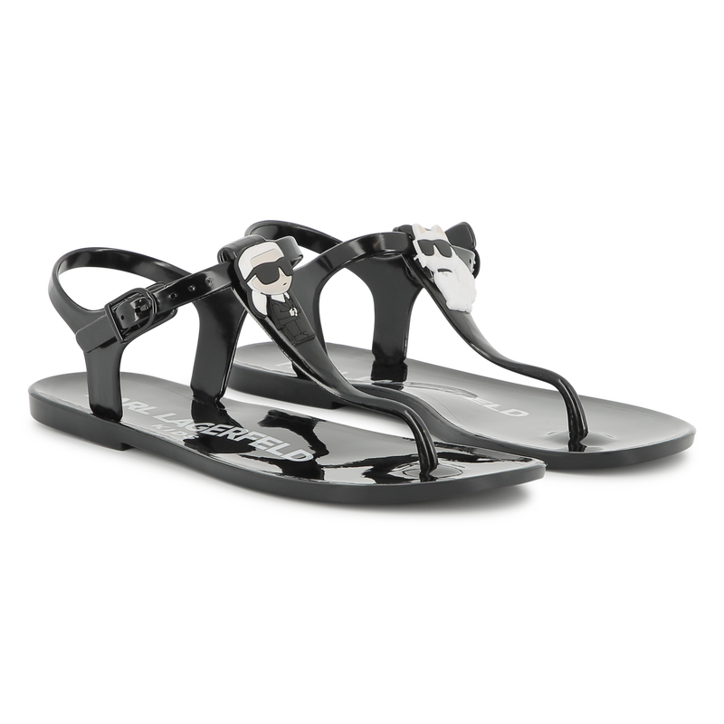 Buckled sandals with badge KARL LAGERFELD KIDS 
                    GIRL