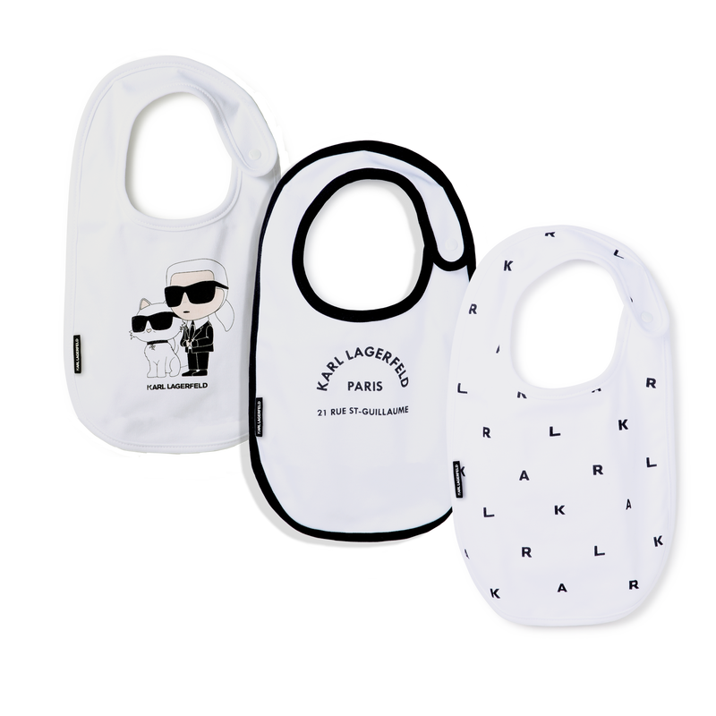 Set of 3 bibs with motifs KARL LAGERFELD KIDS 
                    UNISEX