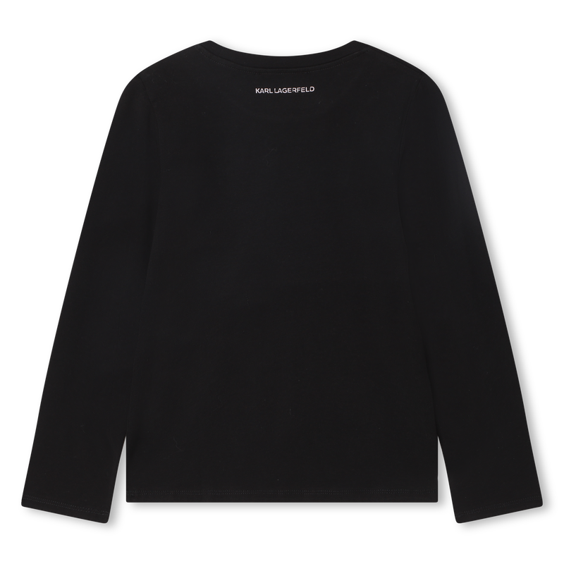 Long-sleeved cotton T-shirt KARL LAGERFELD KIDS 
                    GIRL