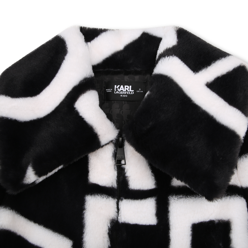 Printed fluffy jacket KARL LAGERFELD KIDS 
                    GIRL
