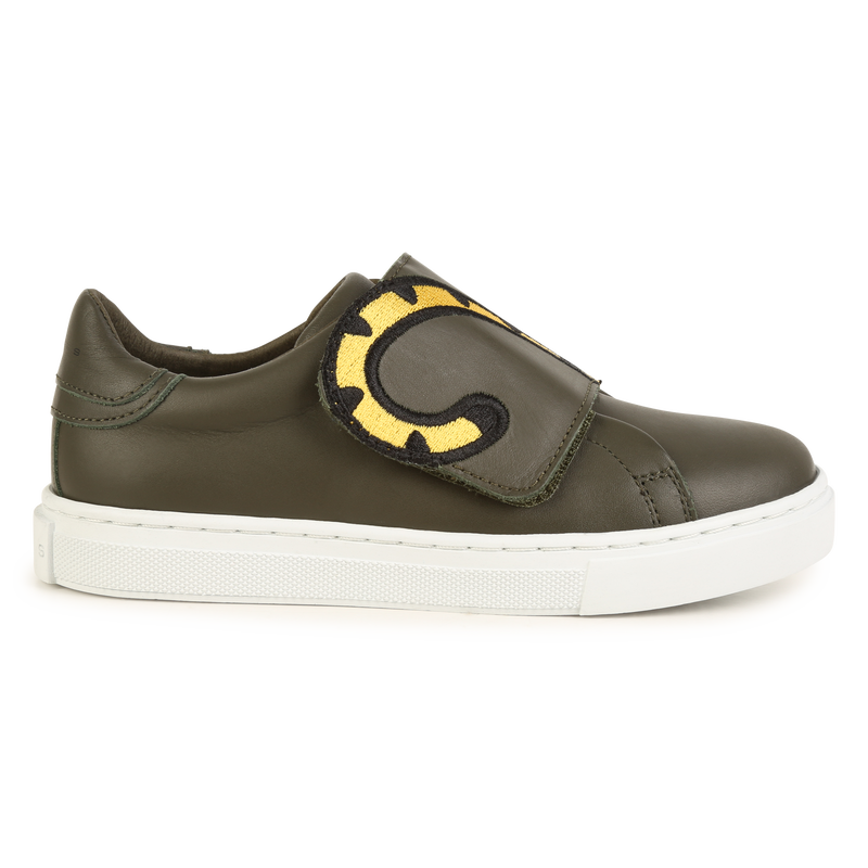 Embroidered leather sneakers KENZO KIDS 
                    UNISEX