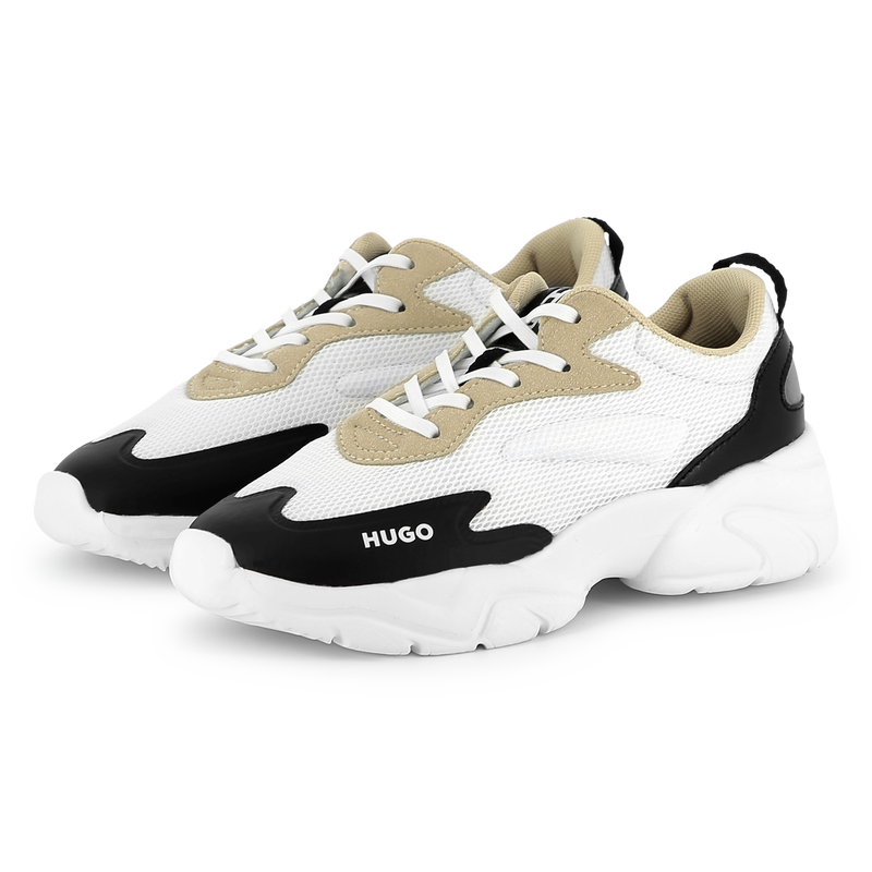 Bi-material lace-up sneakers HUGO 
                    BOY