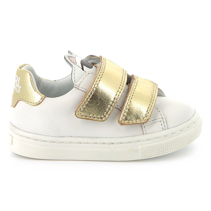 Velcro leather sneakers KARL LAGERFELD KIDS 
                    GIRL