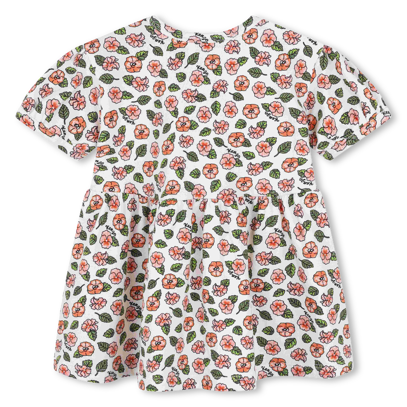 Balloon-sleeve printed dress KENZO KIDS 
                    GIRL