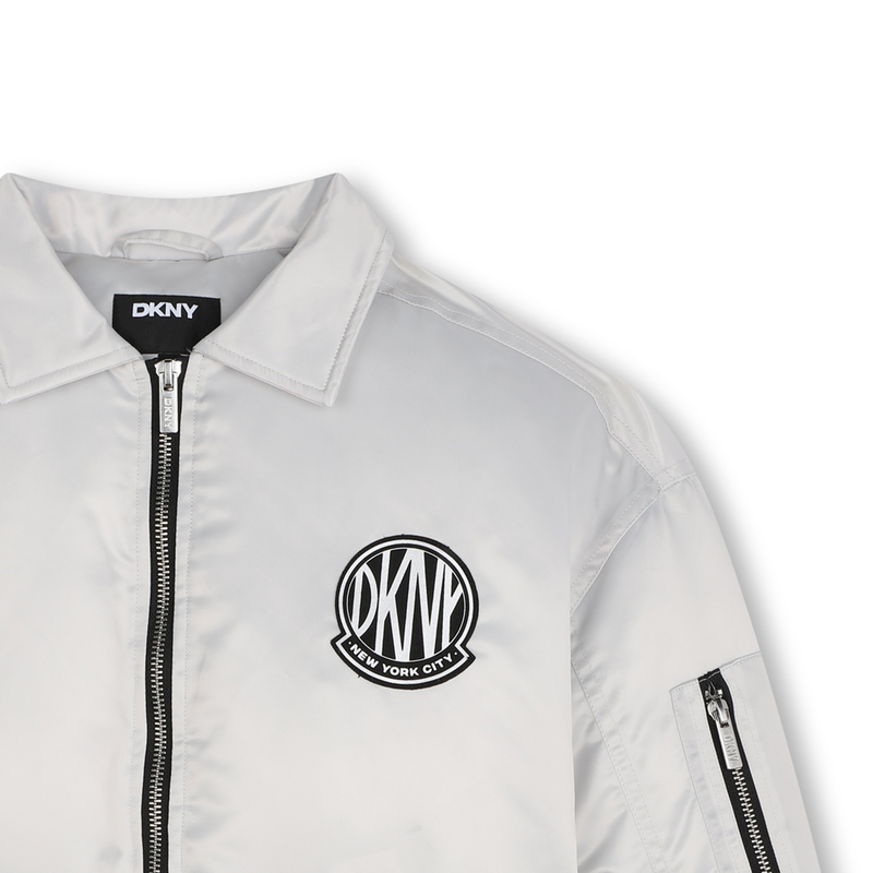 Zip-Up Satin-Finish Jacket DKNY 
                    GIRL