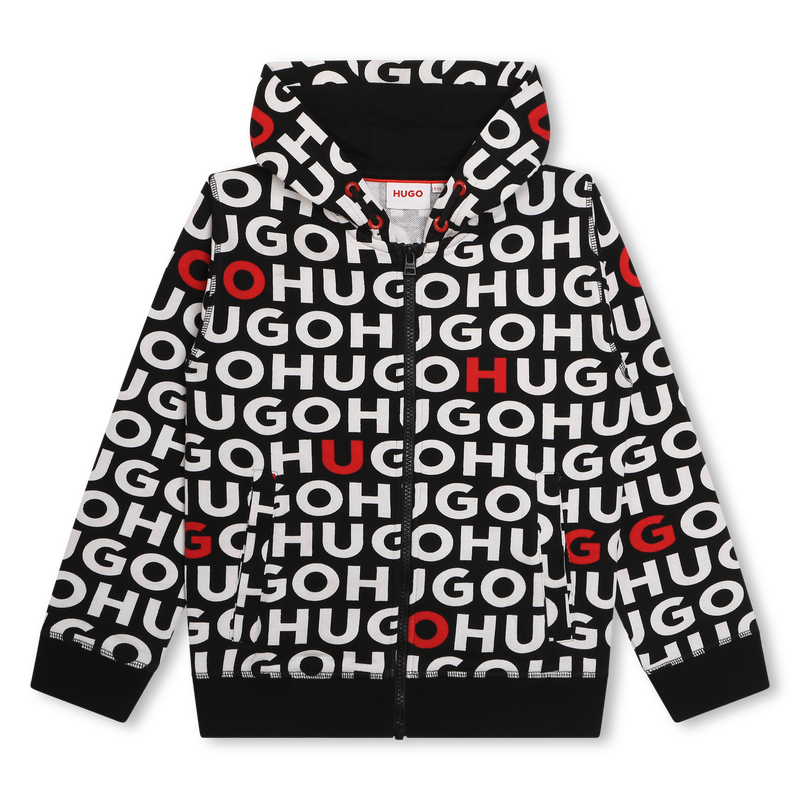 Hooded fleece zip sweatshirt HUGO 
                    BOY