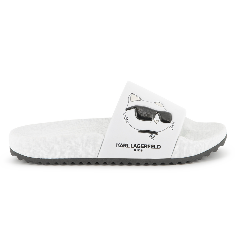 Sliders with raised print KARL LAGERFELD KIDS 
                    GIRL