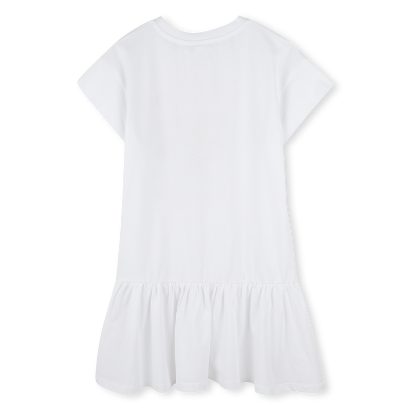 Logo print dress with ruffle KENZO KIDS 
                    GIRL