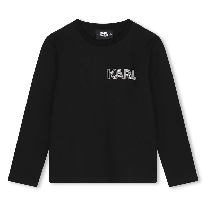 Long-Sleeved Cotton T-Shirt KARL LAGERFELD KIDS 
                    BOY