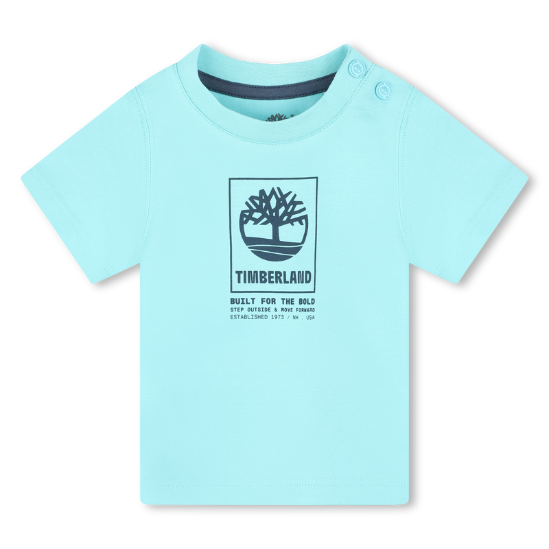 Press-Stud Cotton T-Shirt TIMBERLAND 
                    BOY
