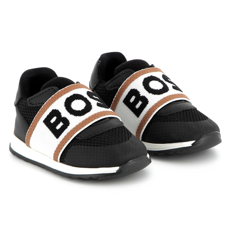 Leather and mesh sneakers BOSS 
                    BOY