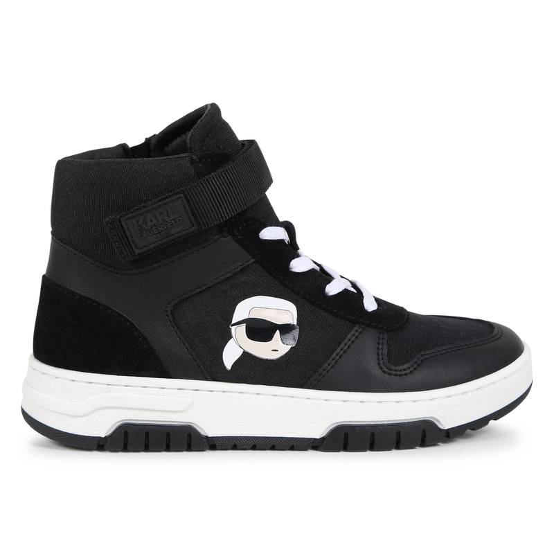 High-Top Leather Sneakers KARL LAGERFELD KIDS 
                    BOY
