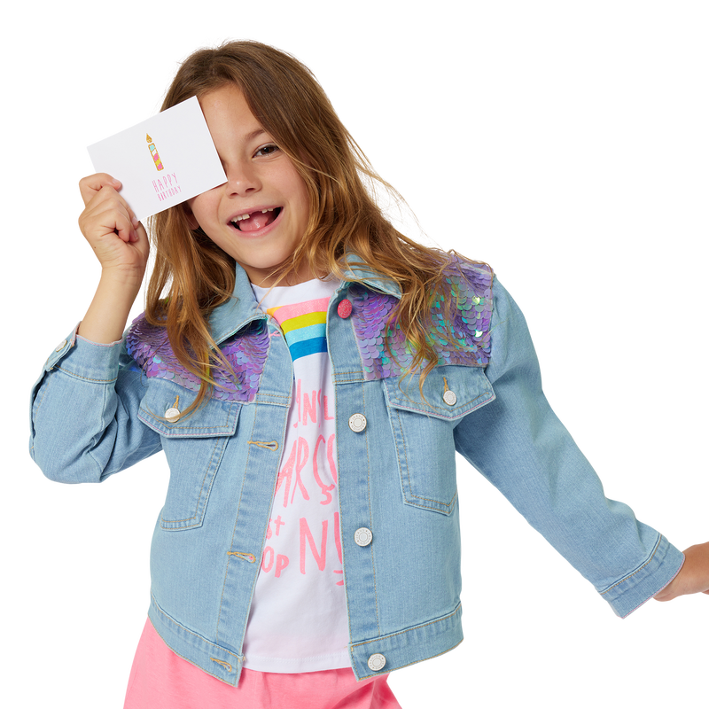 Accessorized jean jacket BILLIEBLUSH 
                    GIRL