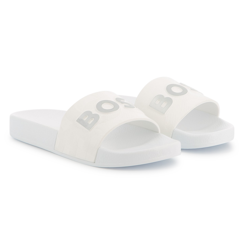 Sliders with textured logo BOSS 
                    BOY