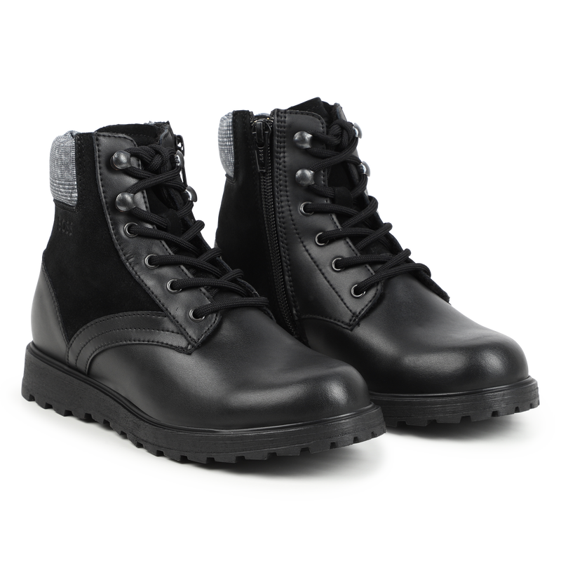 Lace-Up Leather Ankle Boots BOSS 
                    BOY