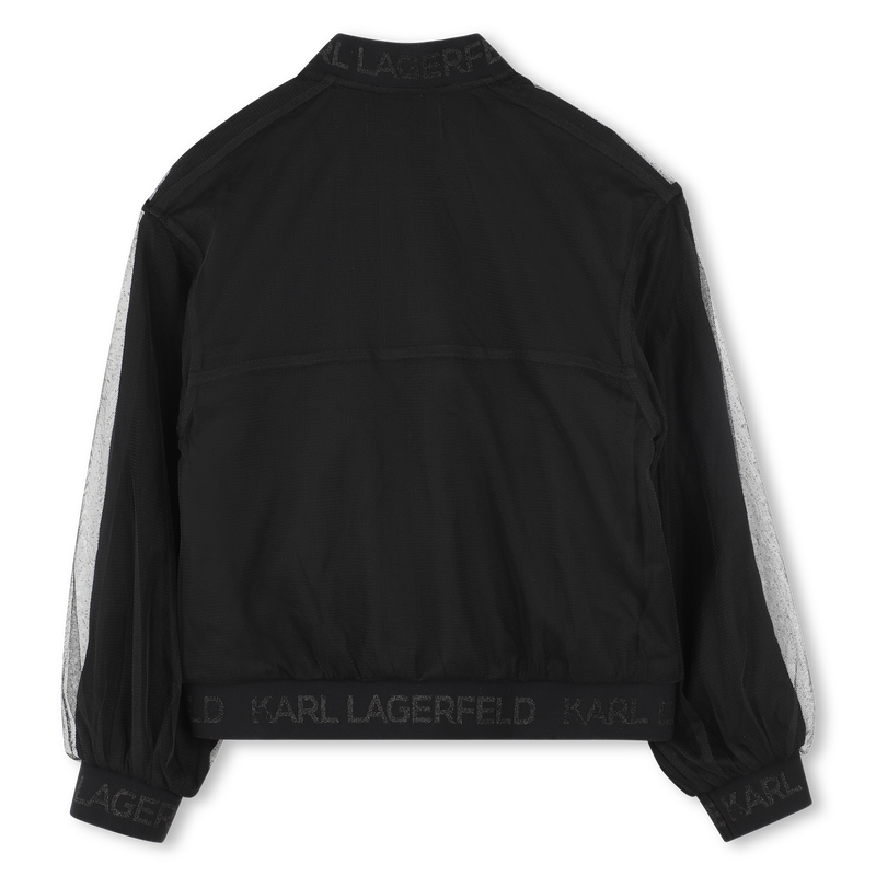 Zipped mesh cardigan KARL LAGERFELD KIDS 
                    GIRL