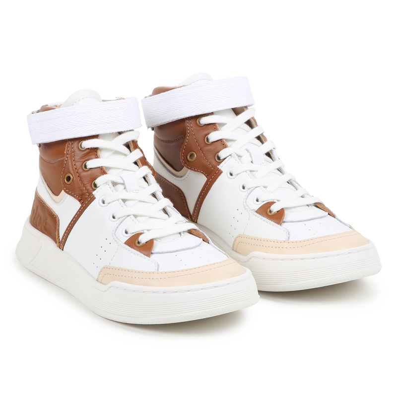Leather Lace-Up Sneakers CHLOE 
                    GIRL