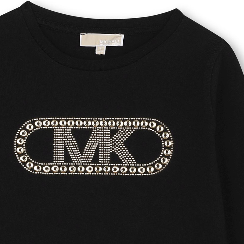Long-Sleeved Cotton T-Shirt MICHAEL KORS 
                    GIRL
