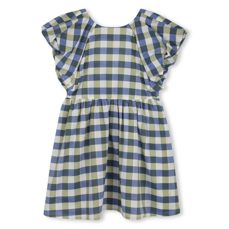 Chequered cotton dress KENZO KIDS 
                    GIRL