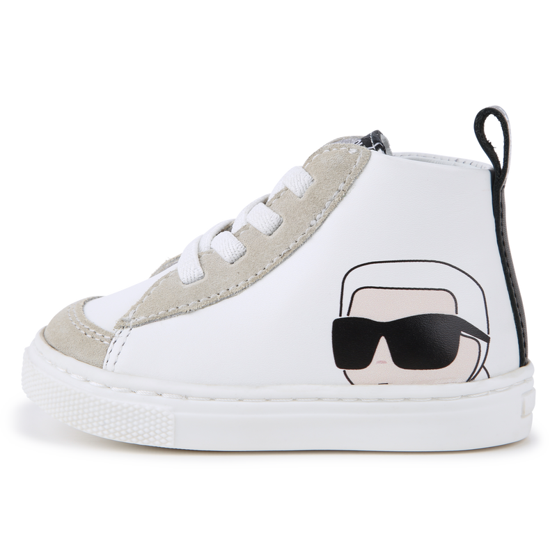 High-Top Leather Sneakers KARL LAGERFELD KIDS 
                    UNISEX