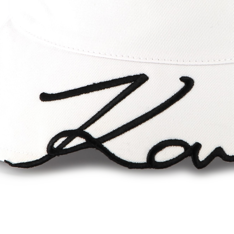 Embroidered cotton bucket hat KARL LAGERFELD KIDS 
                    GIRL