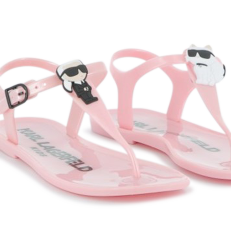Buckled sandals with badge KARL LAGERFELD KIDS 
                    GIRL