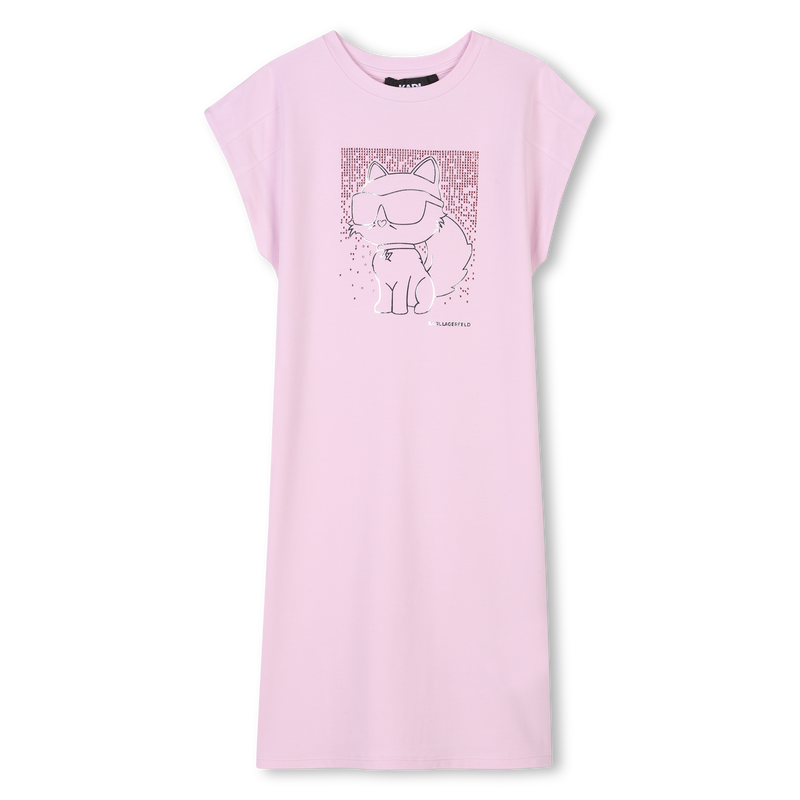 Novelty short-sleeved dress KARL LAGERFELD KIDS 
                    GIRL