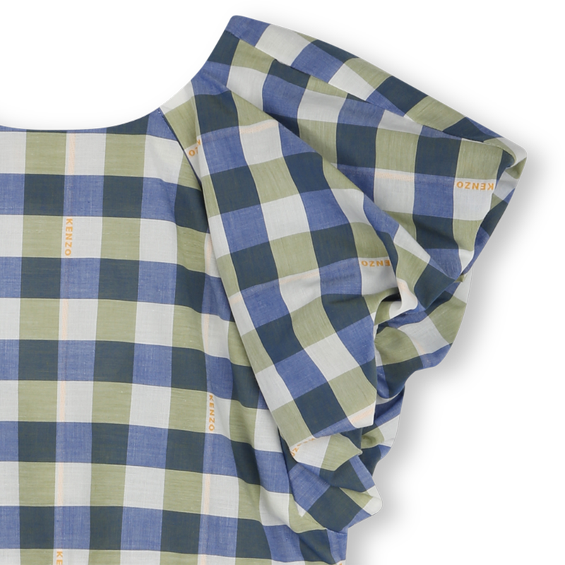 Chequered cotton dress KENZO KIDS 
                    GIRL