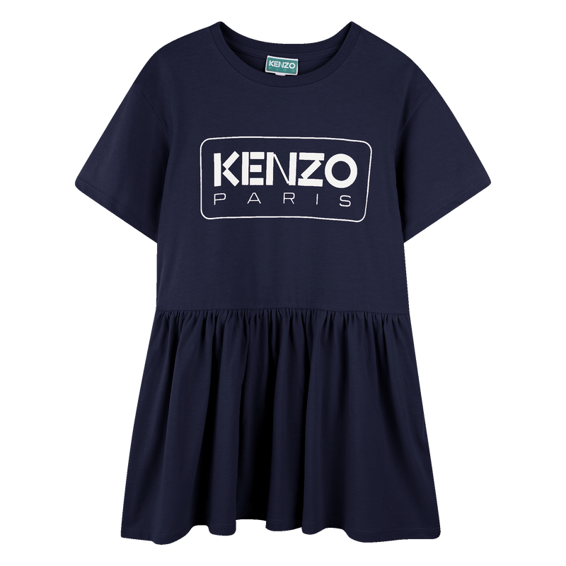 Logo print dress with ruffle KENZO KIDS 
                    GIRL