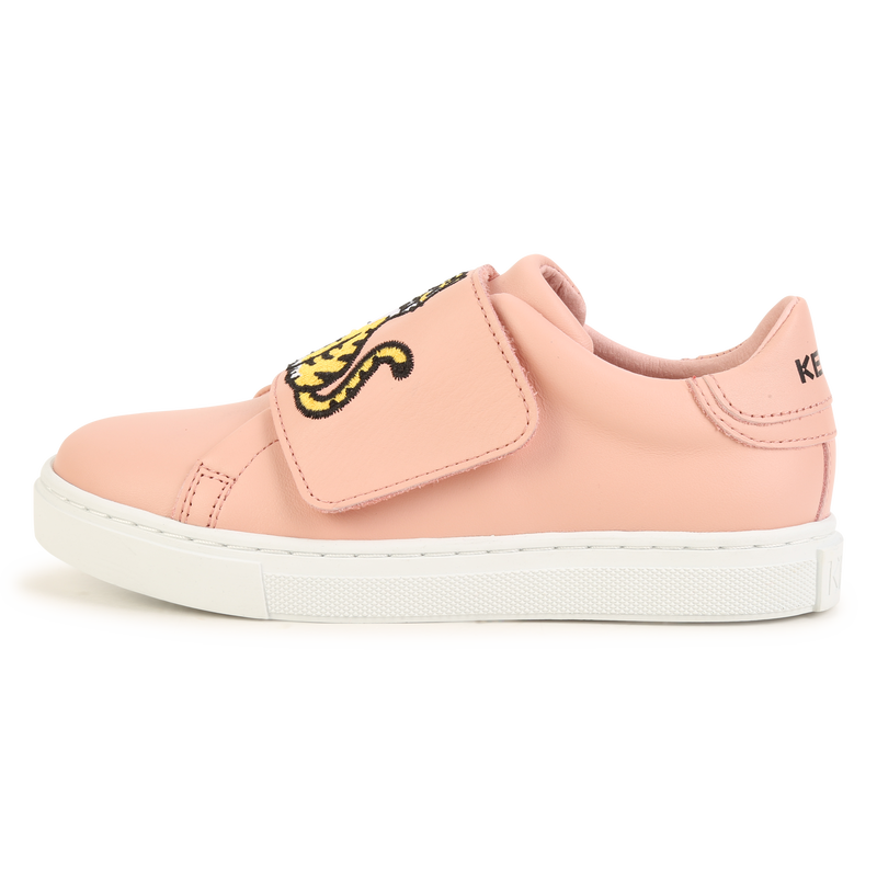 Embroidered leather sneakers KENZO KIDS 
                    UNISEX
