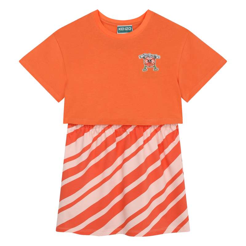 Layered effect cotton dress KENZO KIDS 
                    GIRL