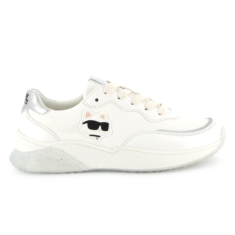 Lace-up sneakers with badge KARL LAGERFELD KIDS 
                    GIRL