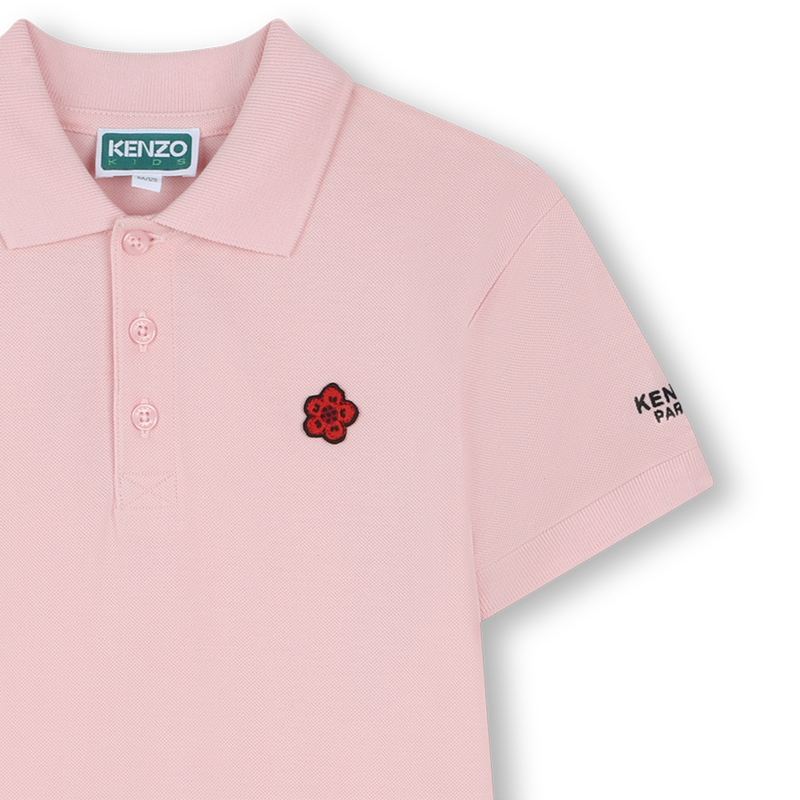 Polo collar dress with badge KENZO KIDS 
                    GIRL