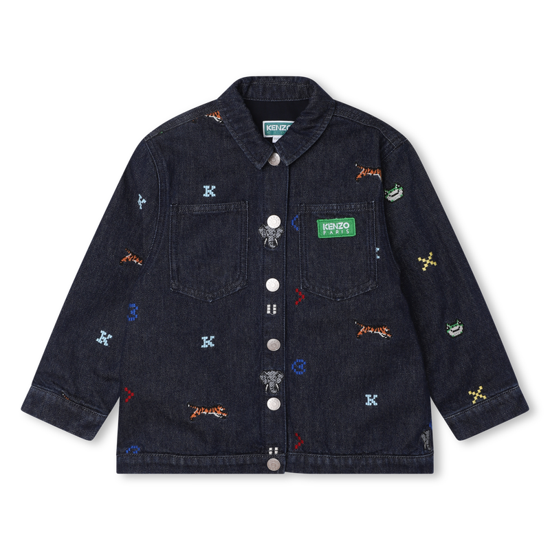 Embroidered denim jacket KENZO KIDS 
                    BOY