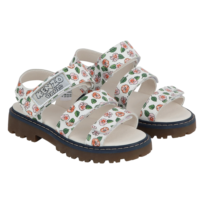 Leather velcro sandals KENZO KIDS 
                    GIRL