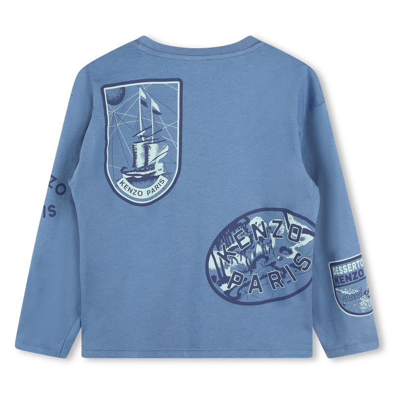 Badge-Print Long-Sleeve KENZO KIDS 
                    BOY