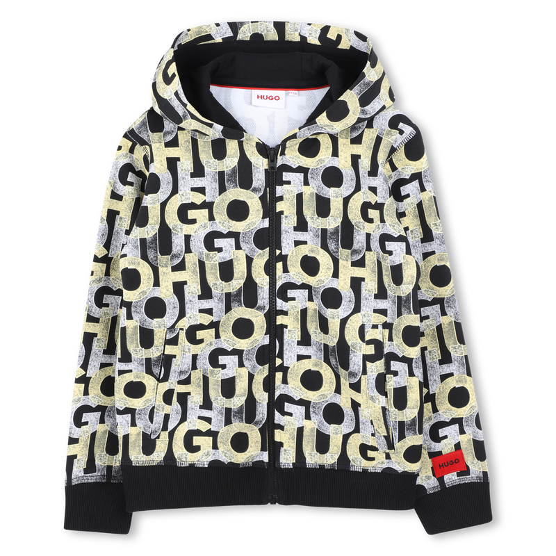 Printed fleece zip sweatshirt HUGO 
                    BOY