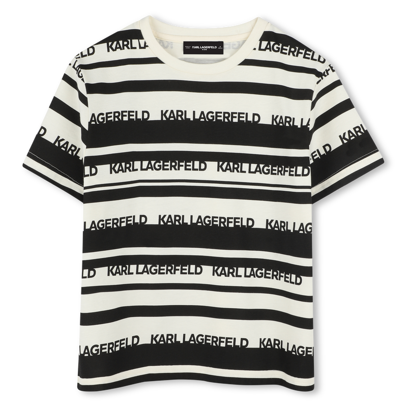 Striped short-sleeved T-shirt KARL LAGERFELD KIDS 
                    BOY