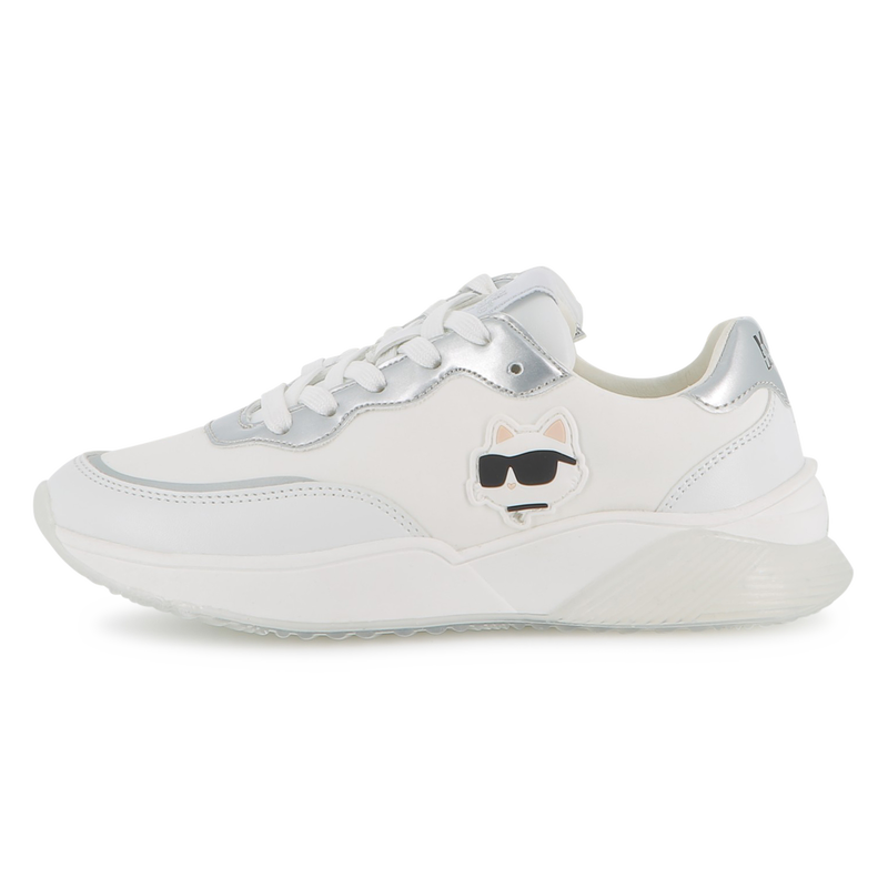 Lace-up sneakers with badge KARL LAGERFELD KIDS 
                    GIRL