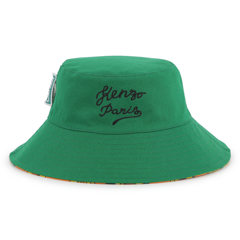Reversible cotton bucket hat KENZO KIDS 
                    UNISEX