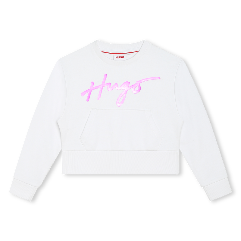 Cropped fleece sweatshirt HUGO 
                    GIRL
