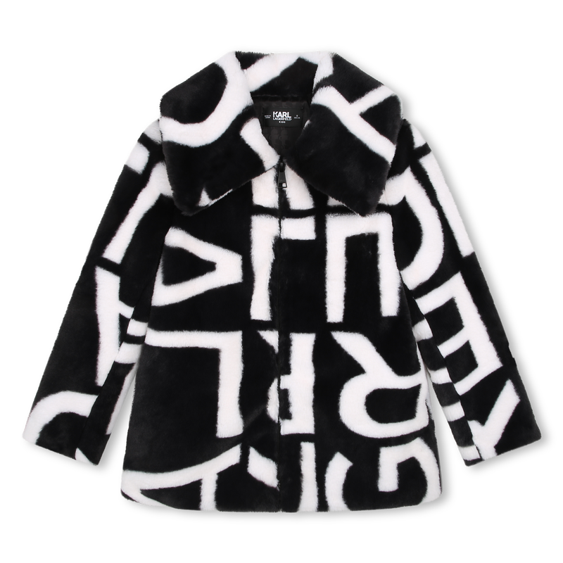 Printed fluffy jacket KARL LAGERFELD KIDS 
                    GIRL