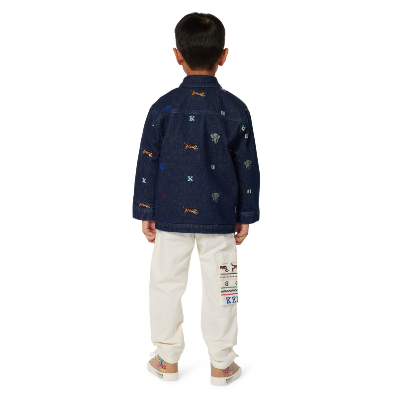 Embroidered denim jacket KENZO KIDS 
                    BOY