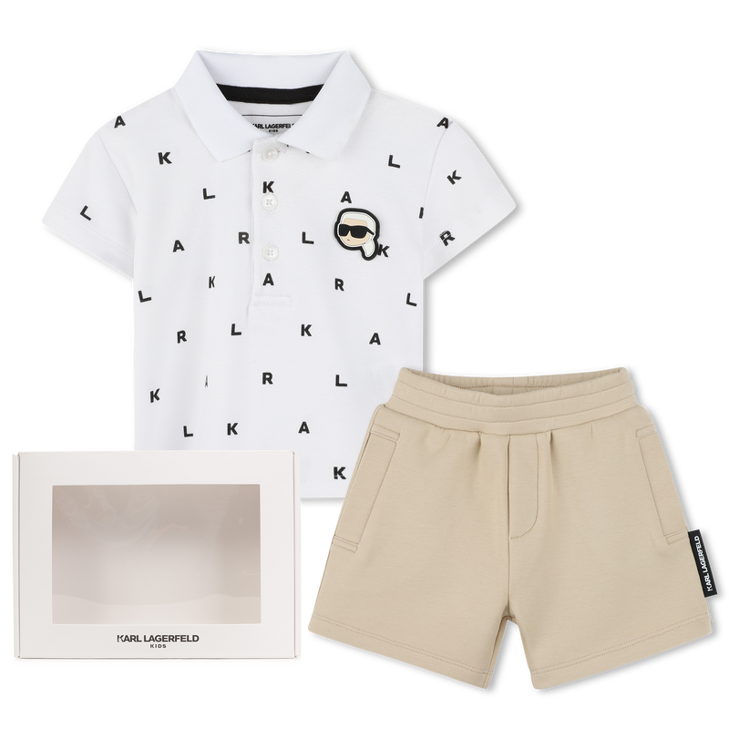 Shorts and polo shirt set KARL LAGERFELD KIDS 
                    BOY