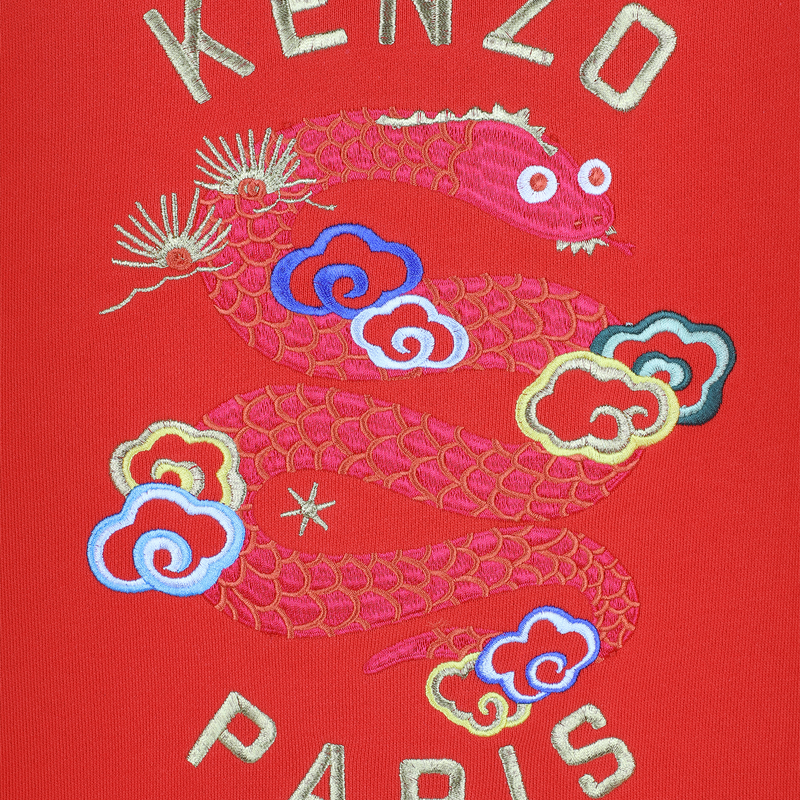 Straight-cut embroidered dress KENZO KIDS 
                    GIRL