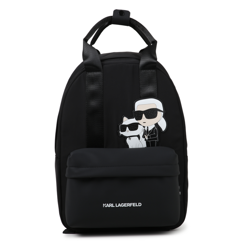 Backpack with decorative badge KARL LAGERFELD KIDS 
                    GIRL