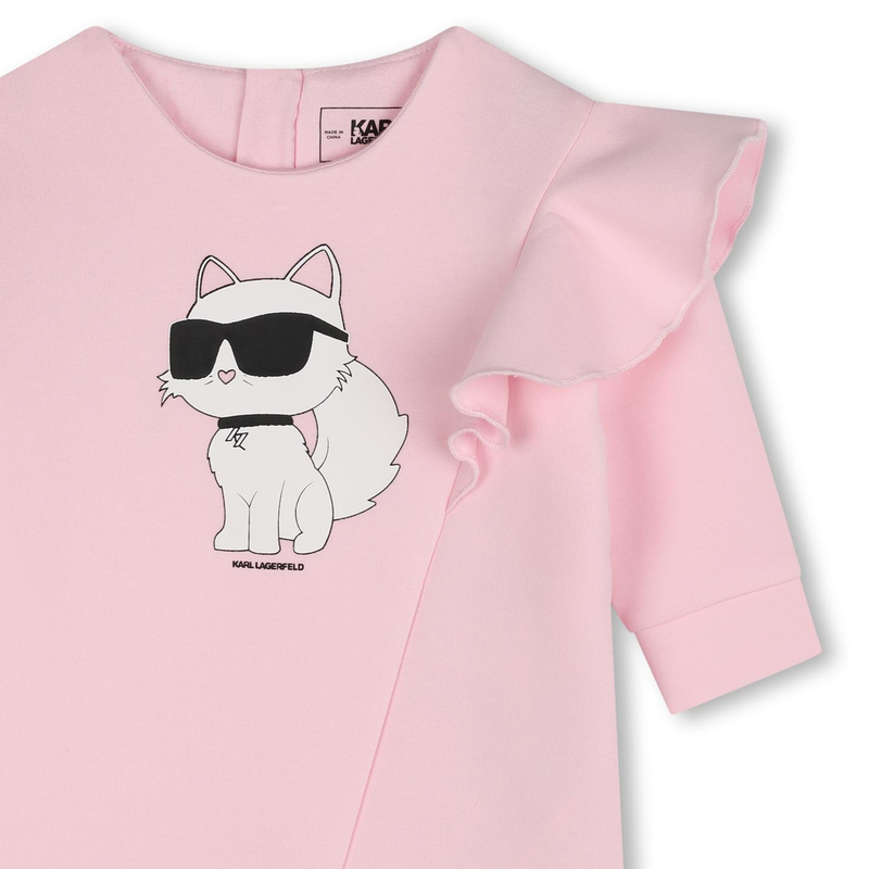 Long-Sleeved Ruffled Dress KARL LAGERFELD KIDS 
                    GIRL