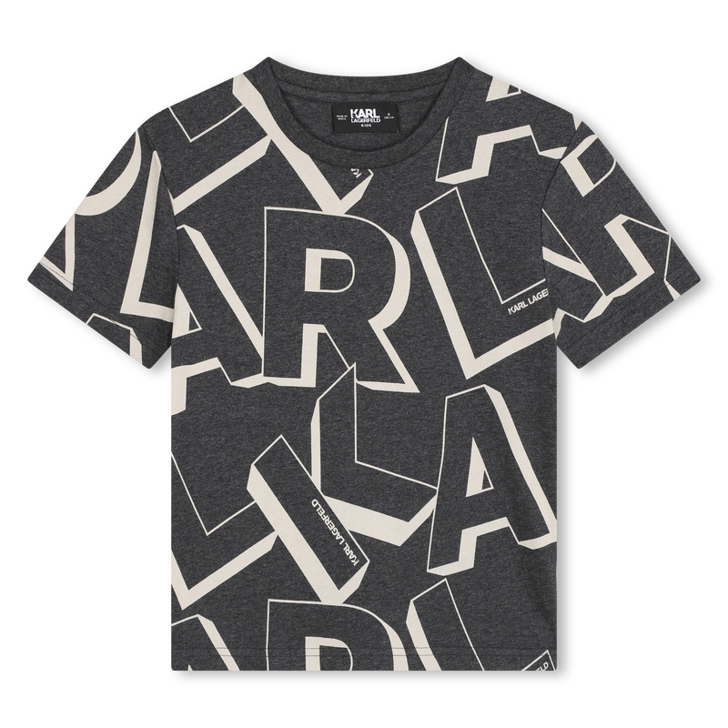 Printed Cotton T-Shirt KARL LAGERFELD KIDS 
                    BOY
