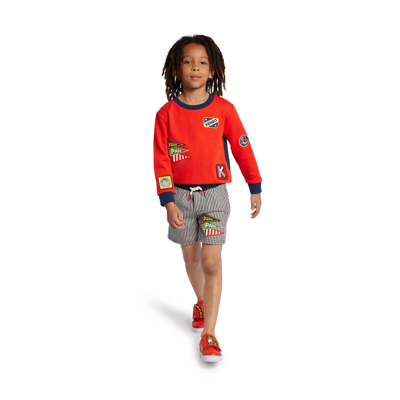 Striped denim Bermudas KENZO KIDS 
                    BOY